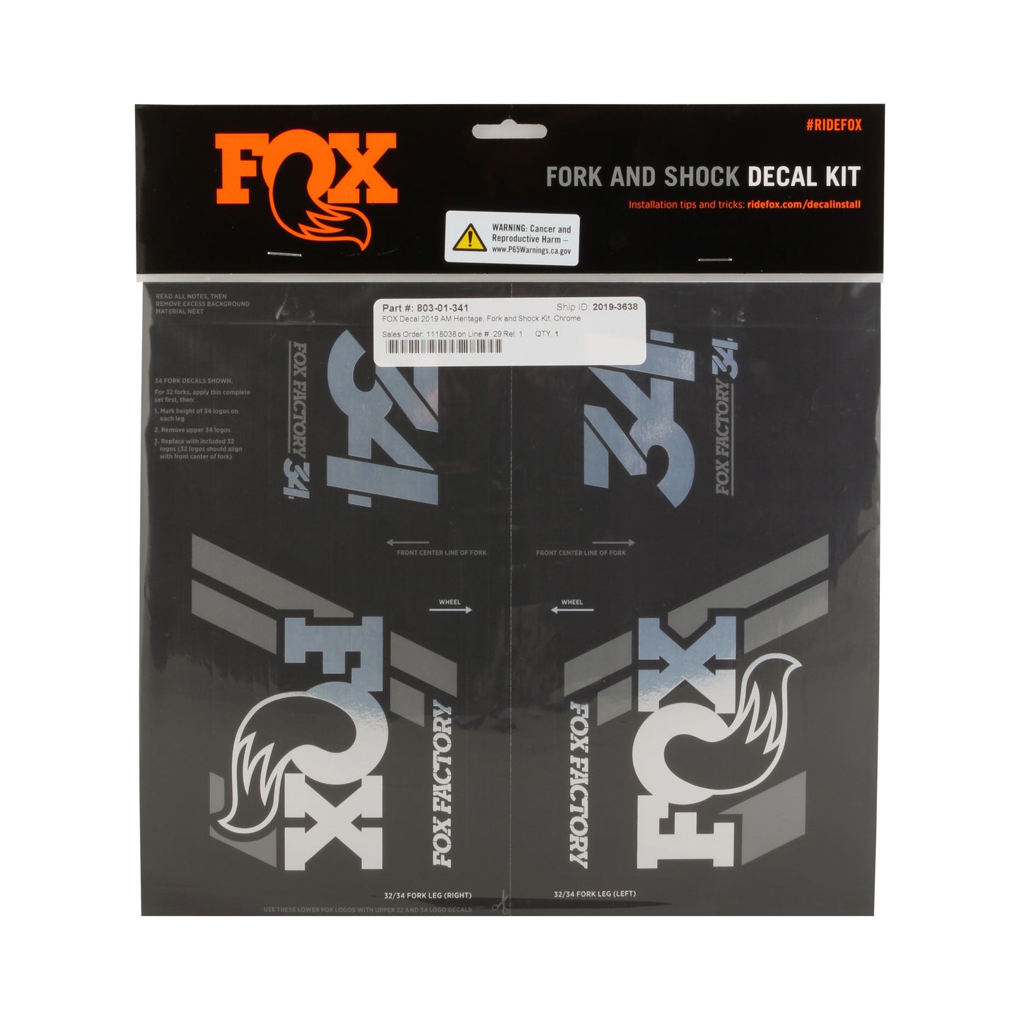 Fox Heritage Decal Kit