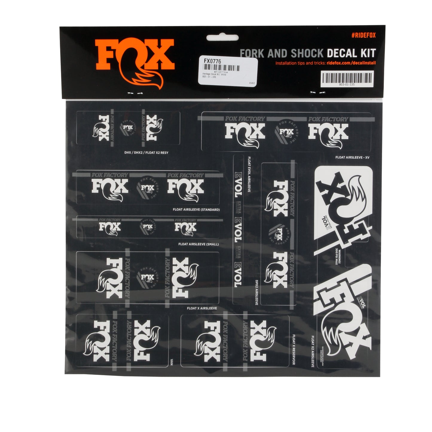 Fox Heritage Decal Kit