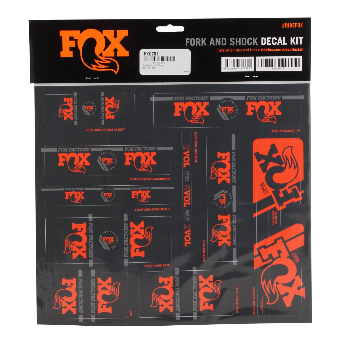 Fox Heritage Decal Kit
