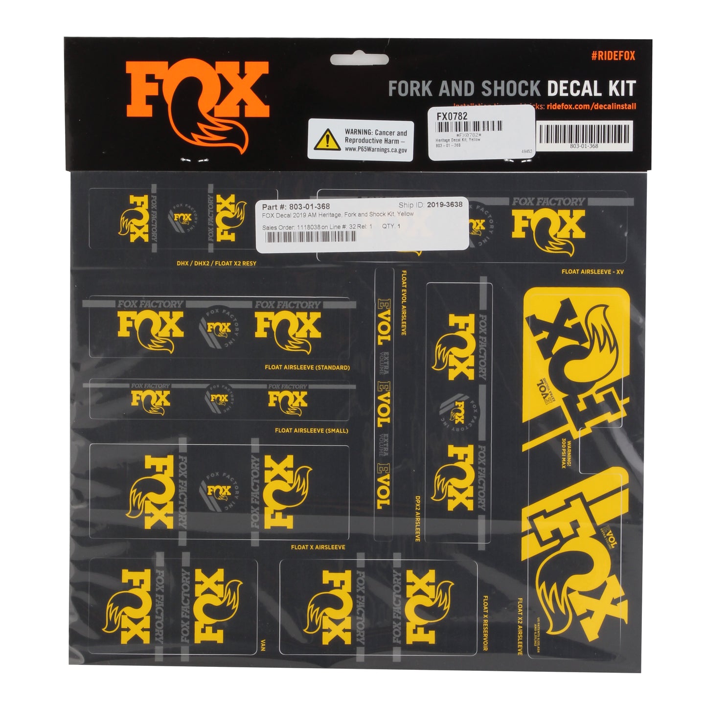 Fox Heritage Decal Kit